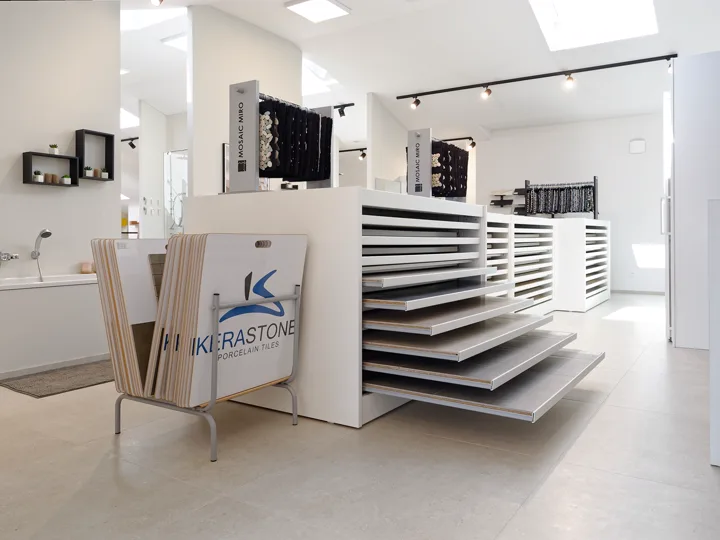 Showroom matériaux - exposition des finitions